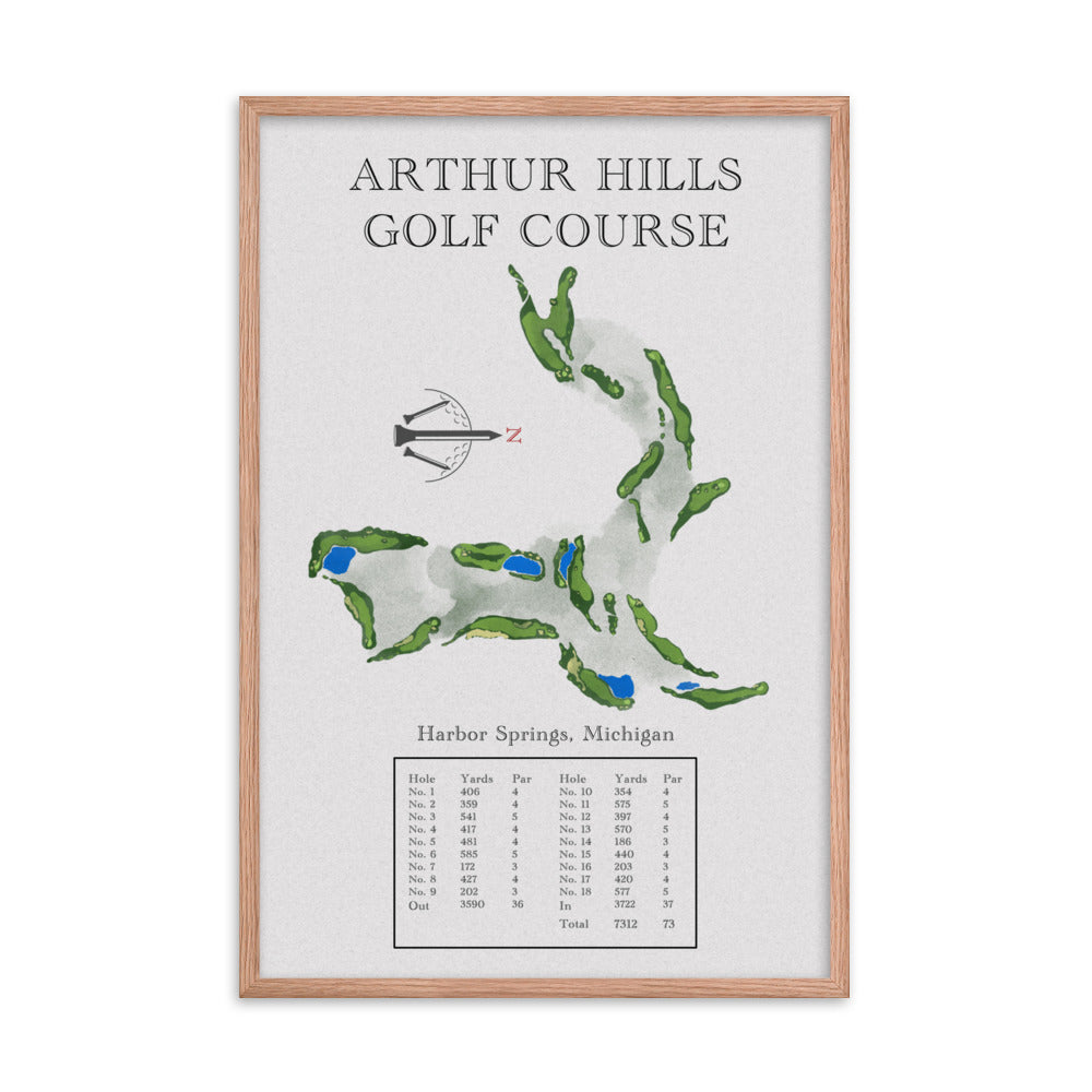 Arthur Hills Golf Course, Michigan - Golf Course Print - PARZ ONLY GOLF PRINTS