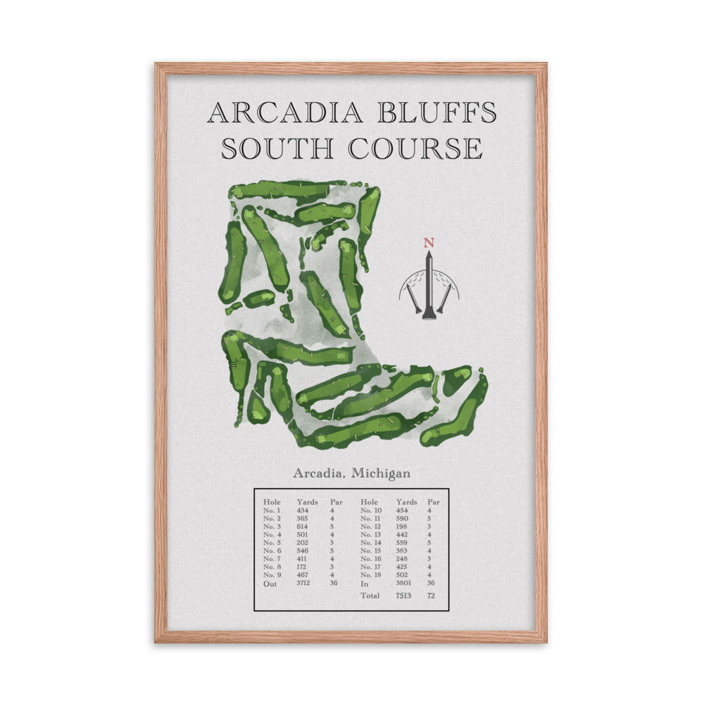 Arcadia Bluffs South Course, Michigan - Golf Course Print - PARZ ONLY GOLF PRINTS