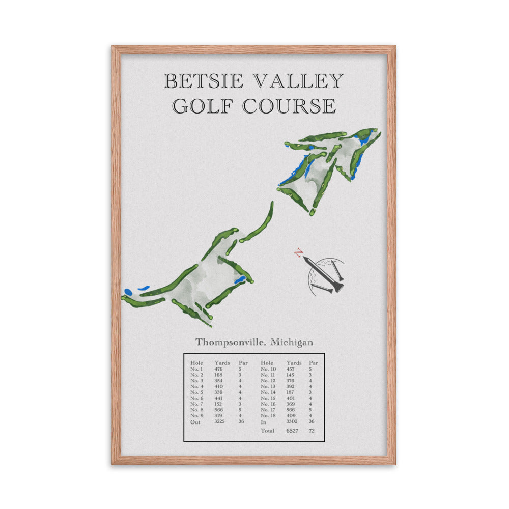 Betsie Valley Golf Course, Michigan - Golf Course Print - PARZ ONLY GOLF PRINTS