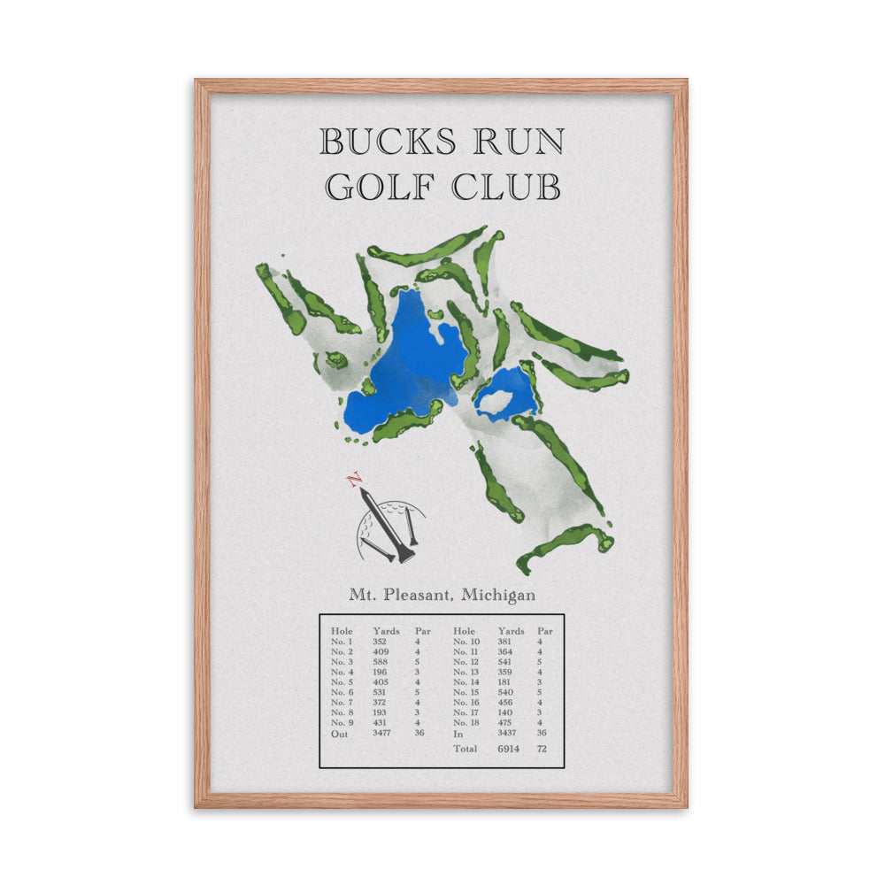 Bucks Run Golf Club, Michigan - Golf Course Print - PARZ ONLY GOLF PRINTS
