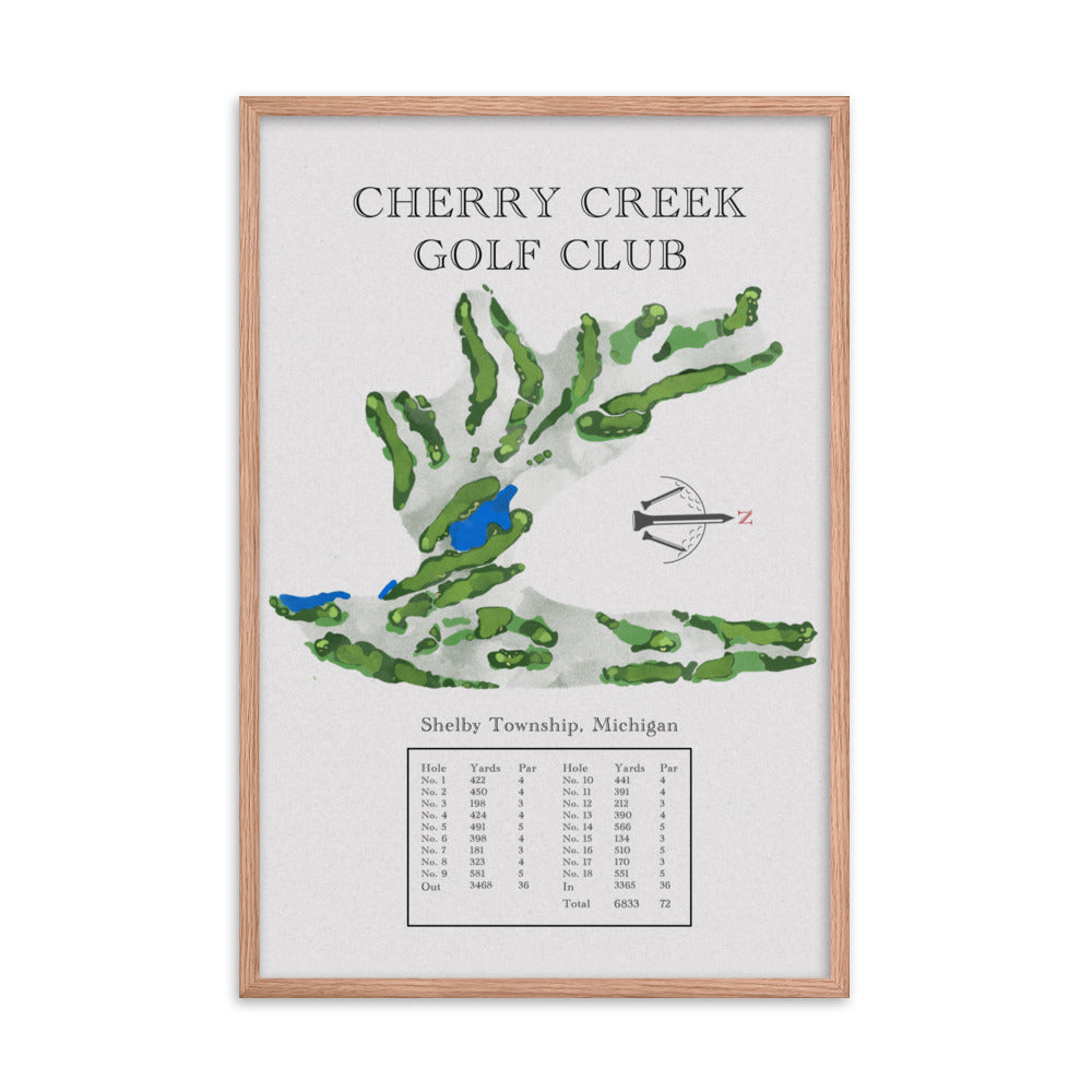 Cherry Creek Golf Club, Michigan - Golf Course Print - PARZ ONLY GOLF PRINTS