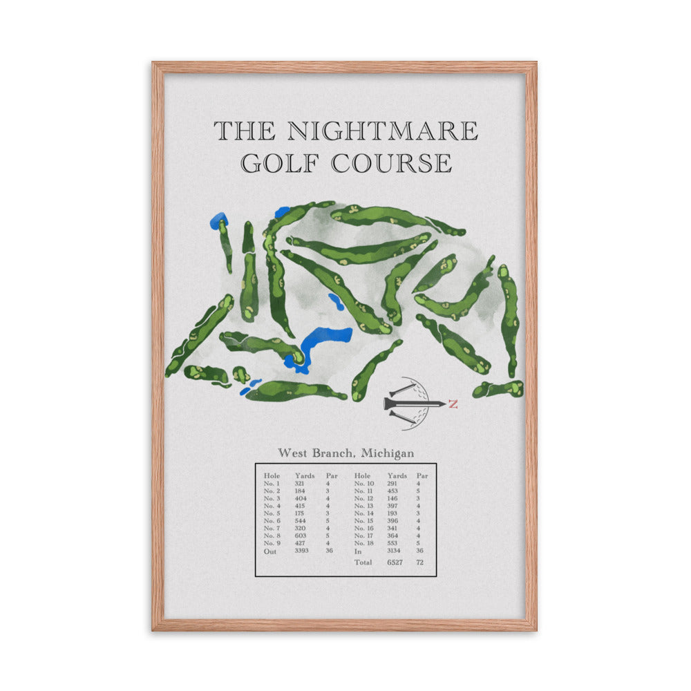 The Nightmare Golf Course, Michigan - Golf Course Print - PARZ ONLY GOLF PRINTS