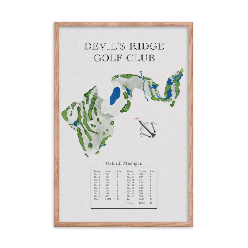 Devil's Ridge Golf Club, Michigan - Golf Course Print - PARZ ONLY GOLF PRINTS