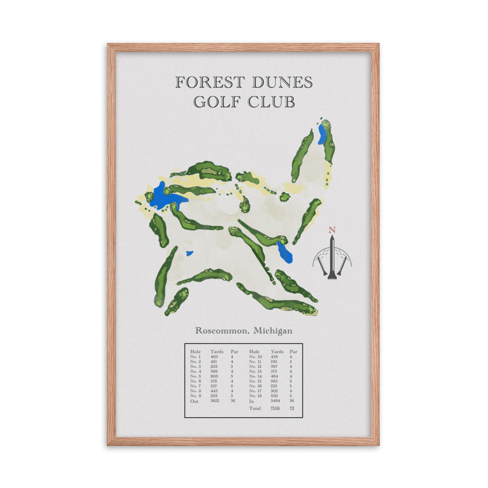 Forest Dunes Golf Club, Michigan - Golf Course Print - PARZ ONLY GOLF PRINTS