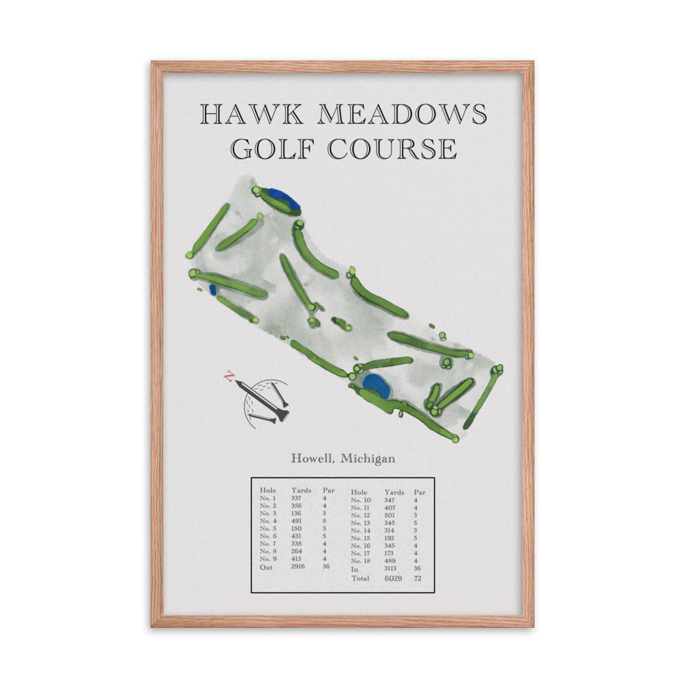 Hawk Meadows Golf Course, Michigan - Golf Course Print - PARZ ONLY GOLF PRINTS