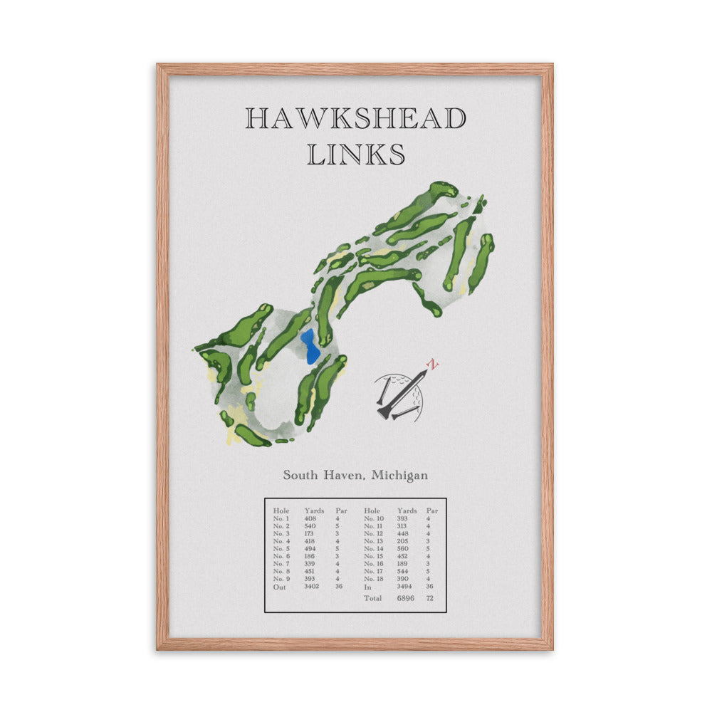 Hawkshead Links, Michigan - Golf Course Print - PARZ ONLY GOLF PRINTS