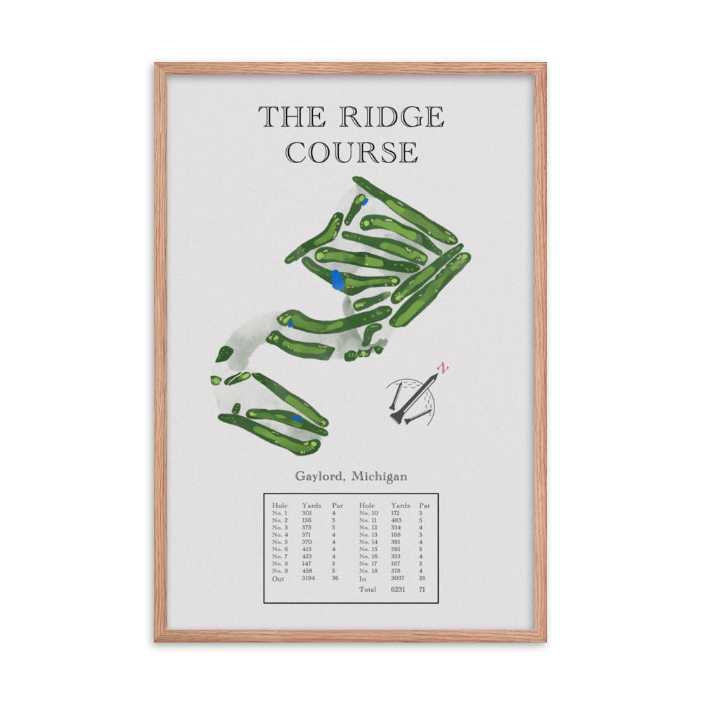 The Ridge Course, Michigan - Golf Course Print - PARZ ONLY GOLF PRINTS