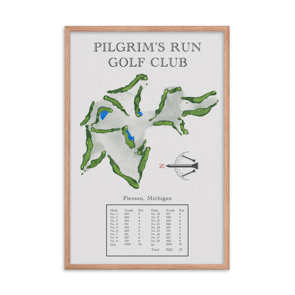 Pilgrim's Run Golf Club, Michigan - Golf Course Print - PARZ ONLY GOLF PRINTS