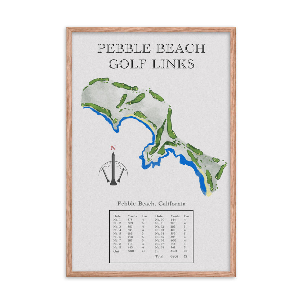 Pebble Beach Golf Links, California - Golf Course Print - PARZ ONLY GOLF PRINTS