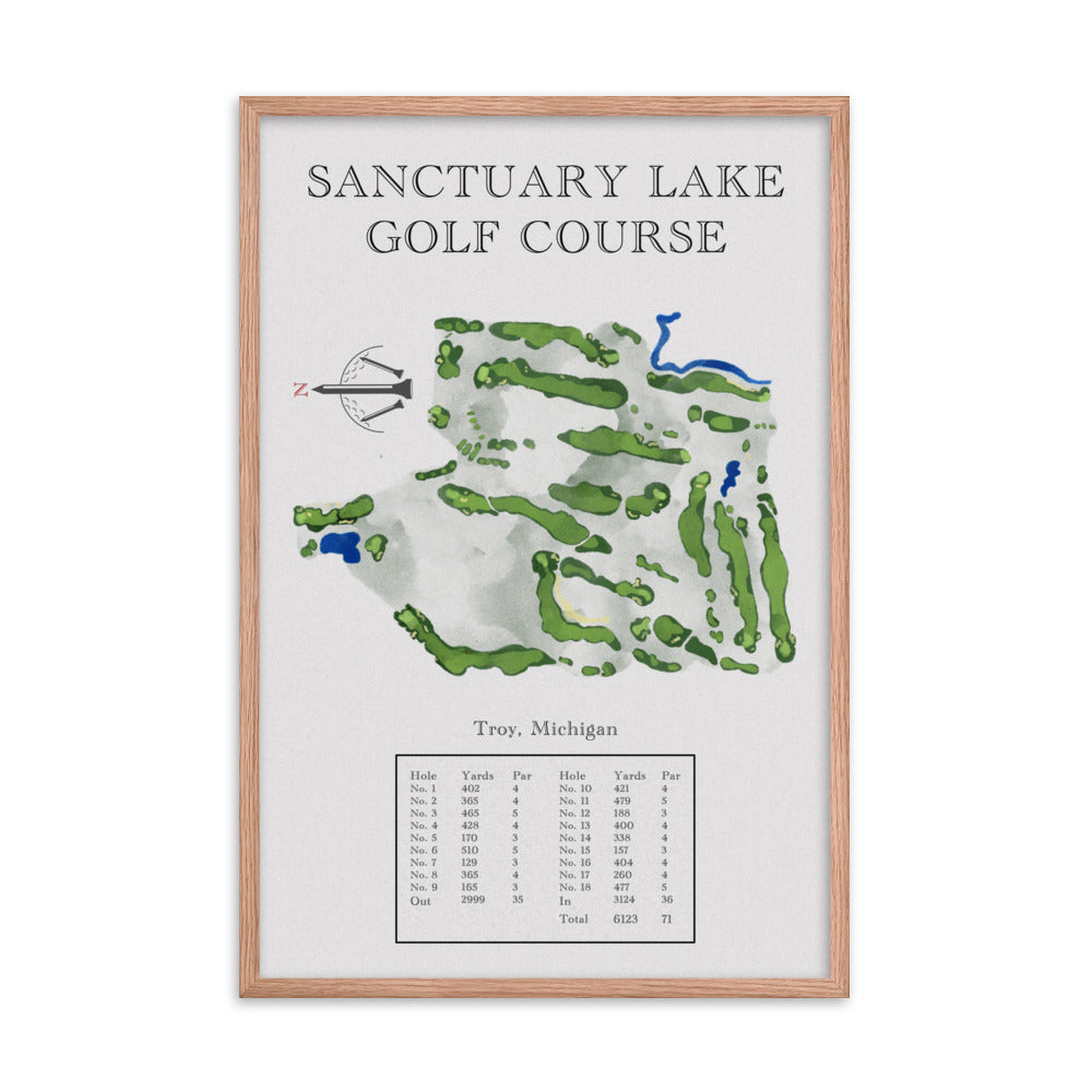 Sanctuary Lake Golf Course, Michigan - Golf Course Print - PARZ ONLY GOLF PRINTS