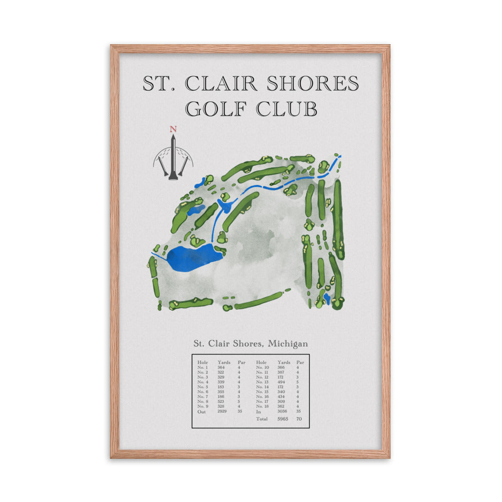 St. Clair Shores Golf Club, Michigan - Golf Course Print - PARZ ONLY GOLF PRINTS