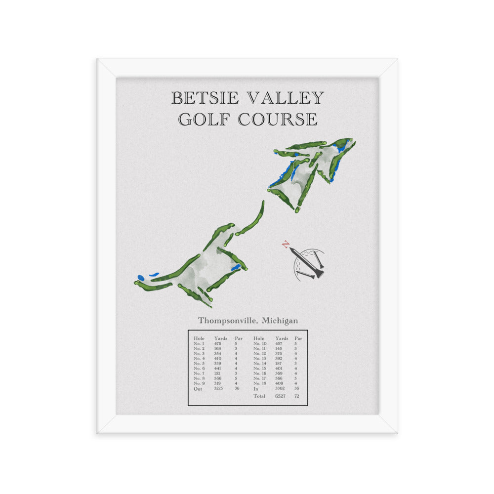 Betsie Valley Golf Course, Michigan - Golf Course Print - PARZ ONLY GOLF PRINTS