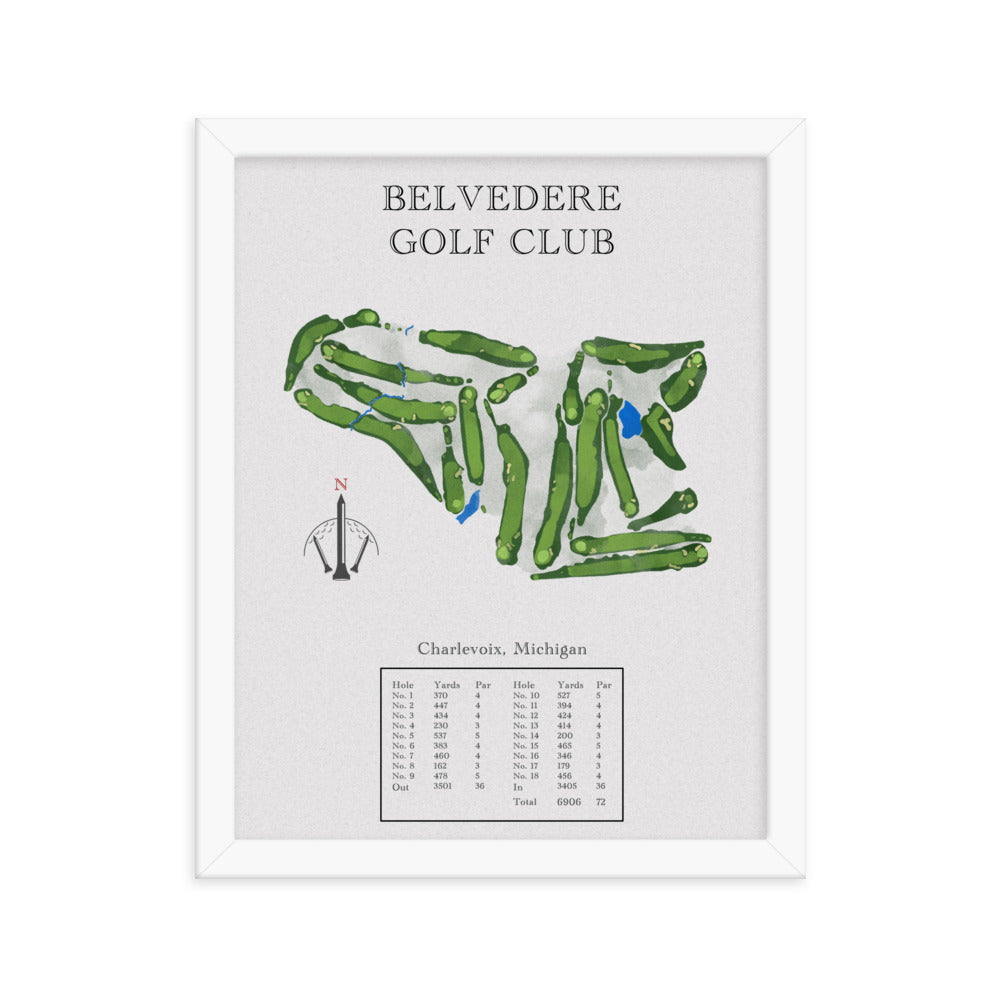 Belvedere Golf Club, Michigan - Golf Course Print - PARZ ONLY GOLF PRINTS