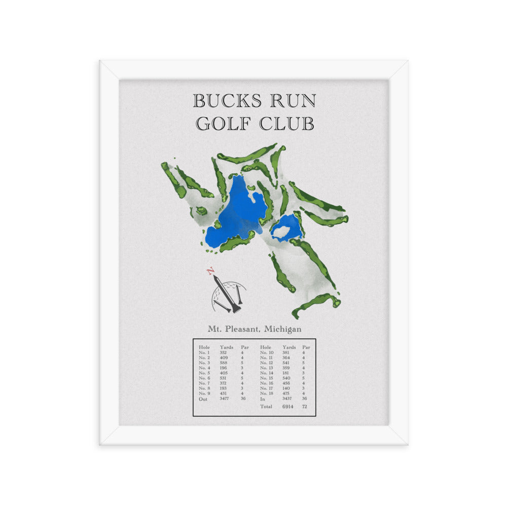Bucks Run Golf Club, Michigan - Golf Course Print - PARZ ONLY GOLF PRINTS