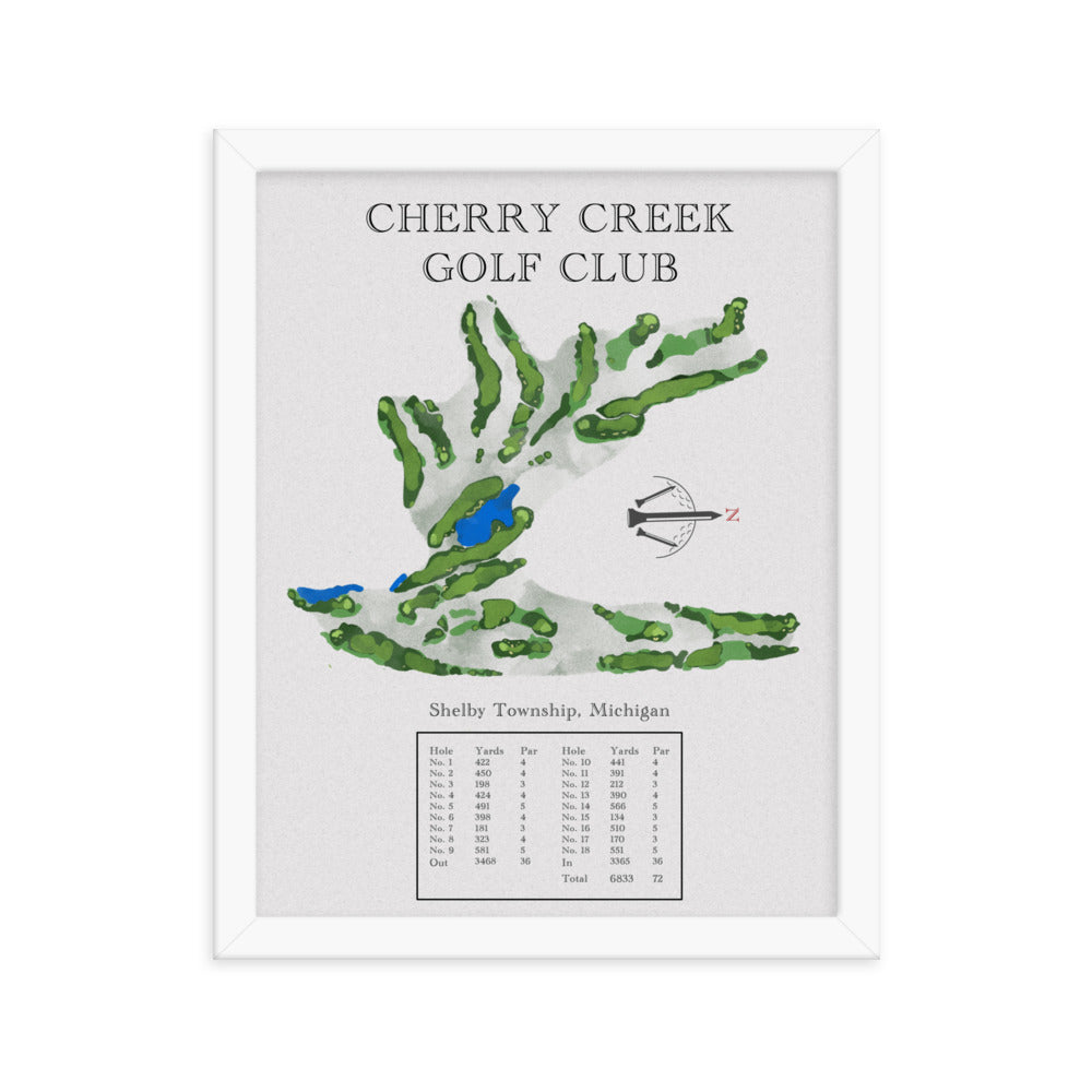 Cherry Creek Golf Club, Michigan - Golf Course Print - PARZ ONLY GOLF PRINTS