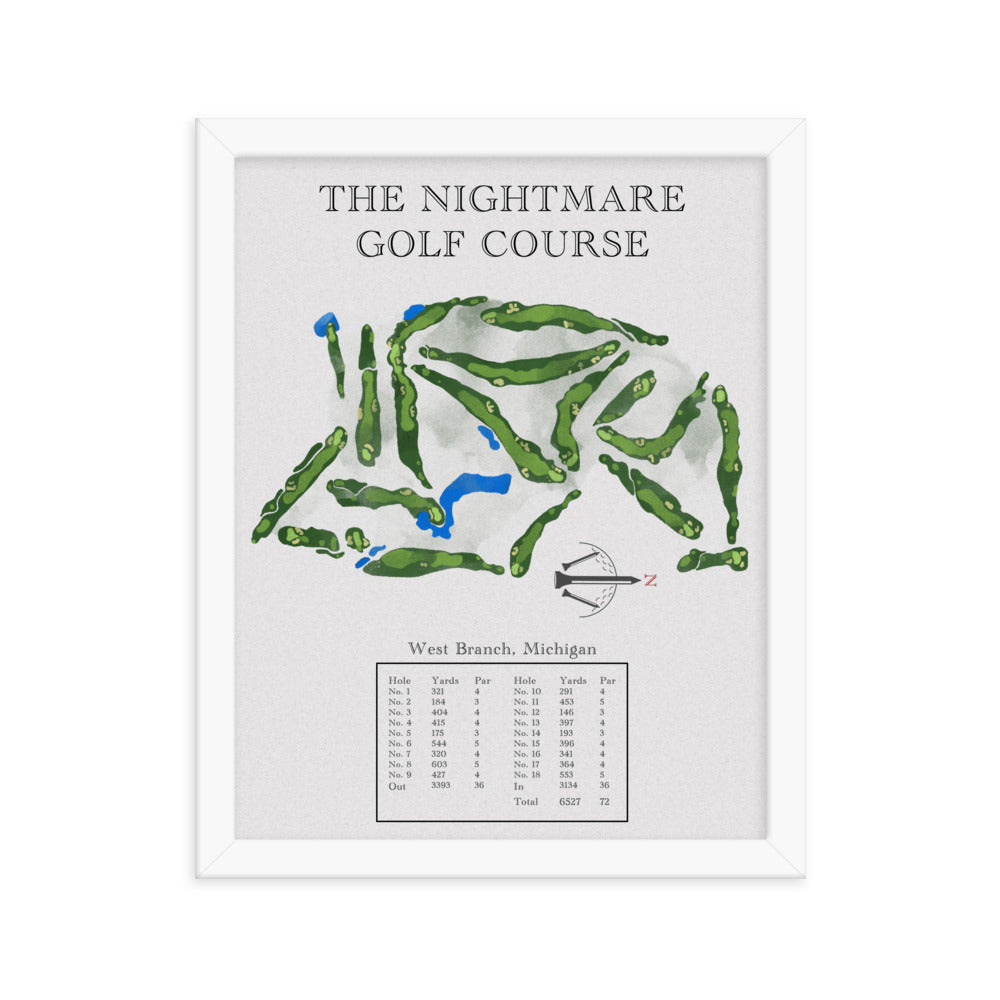 The Nightmare Golf Course, Michigan - Golf Course Print - PARZ ONLY GOLF PRINTS