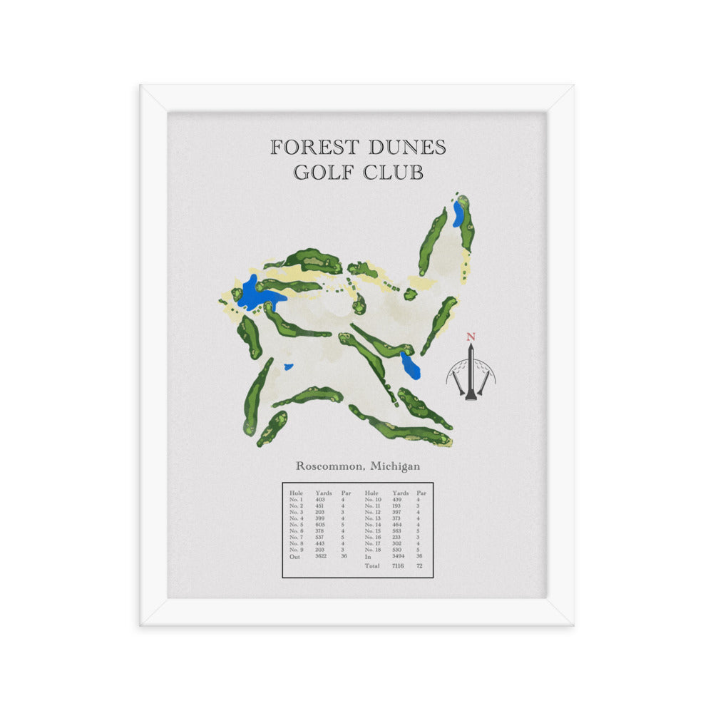 Forest Dunes Golf Club, Michigan - Golf Course Print - PARZ ONLY GOLF PRINTS