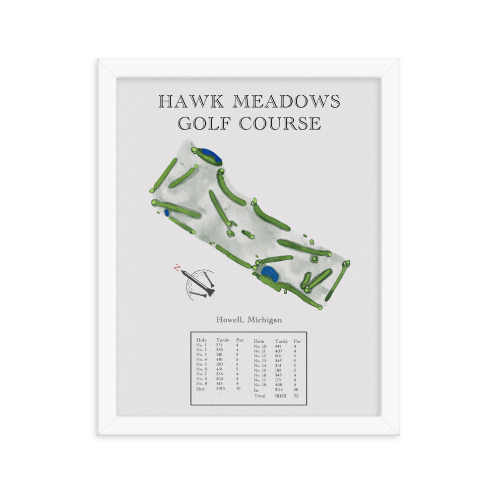 Hawk Meadows Golf Course, Michigan - Golf Course Print - PARZ ONLY GOLF PRINTS
