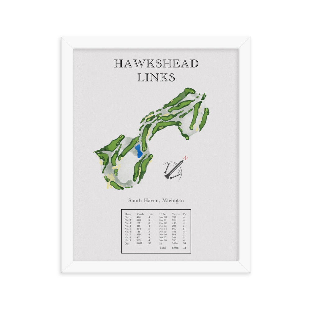 Hawkshead Links, Michigan - Golf Course Print - PARZ ONLY GOLF PRINTS