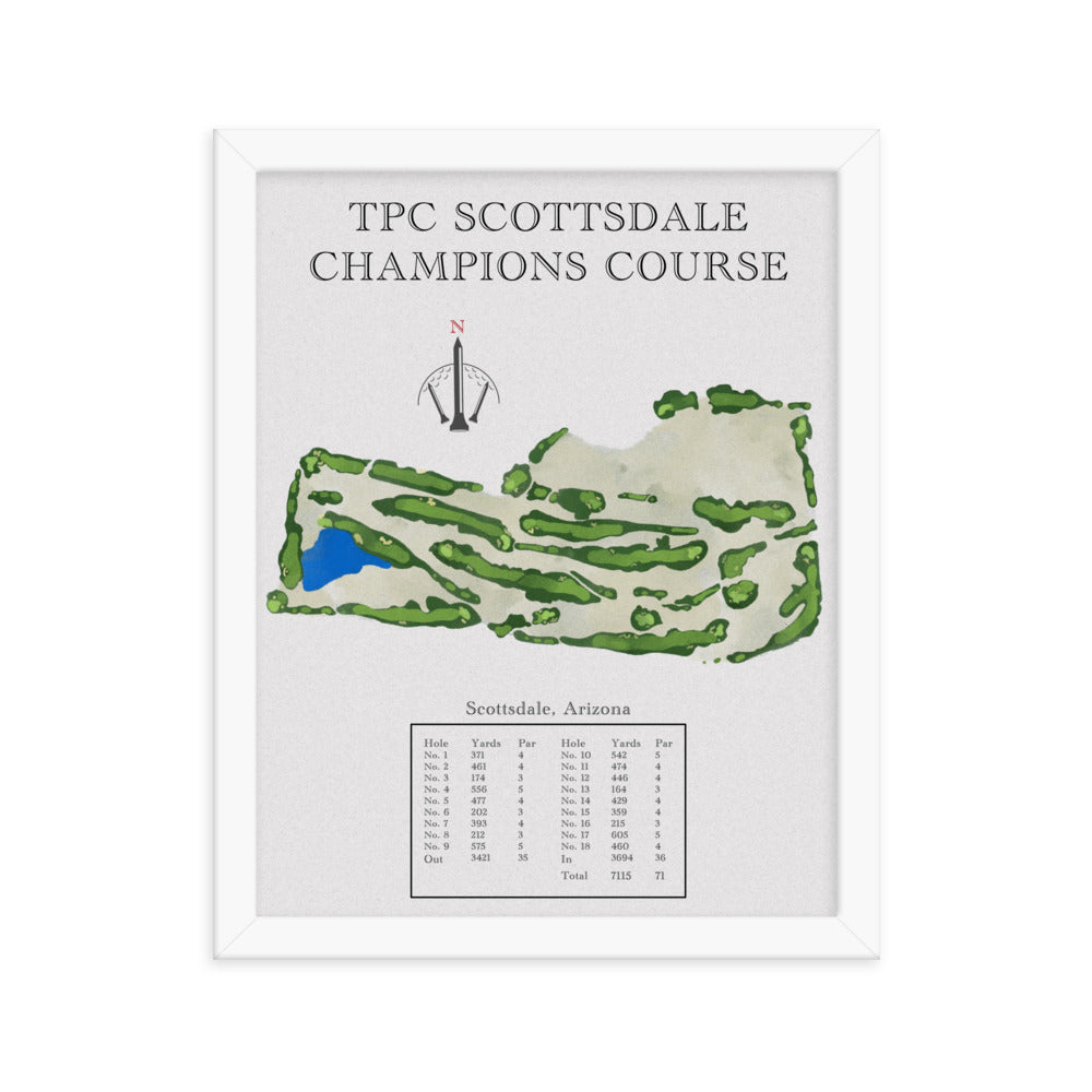 TPC Scottsdale Champions Course, Arizona - Golf Course Print - PARZ ONLY GOLF PRINTS