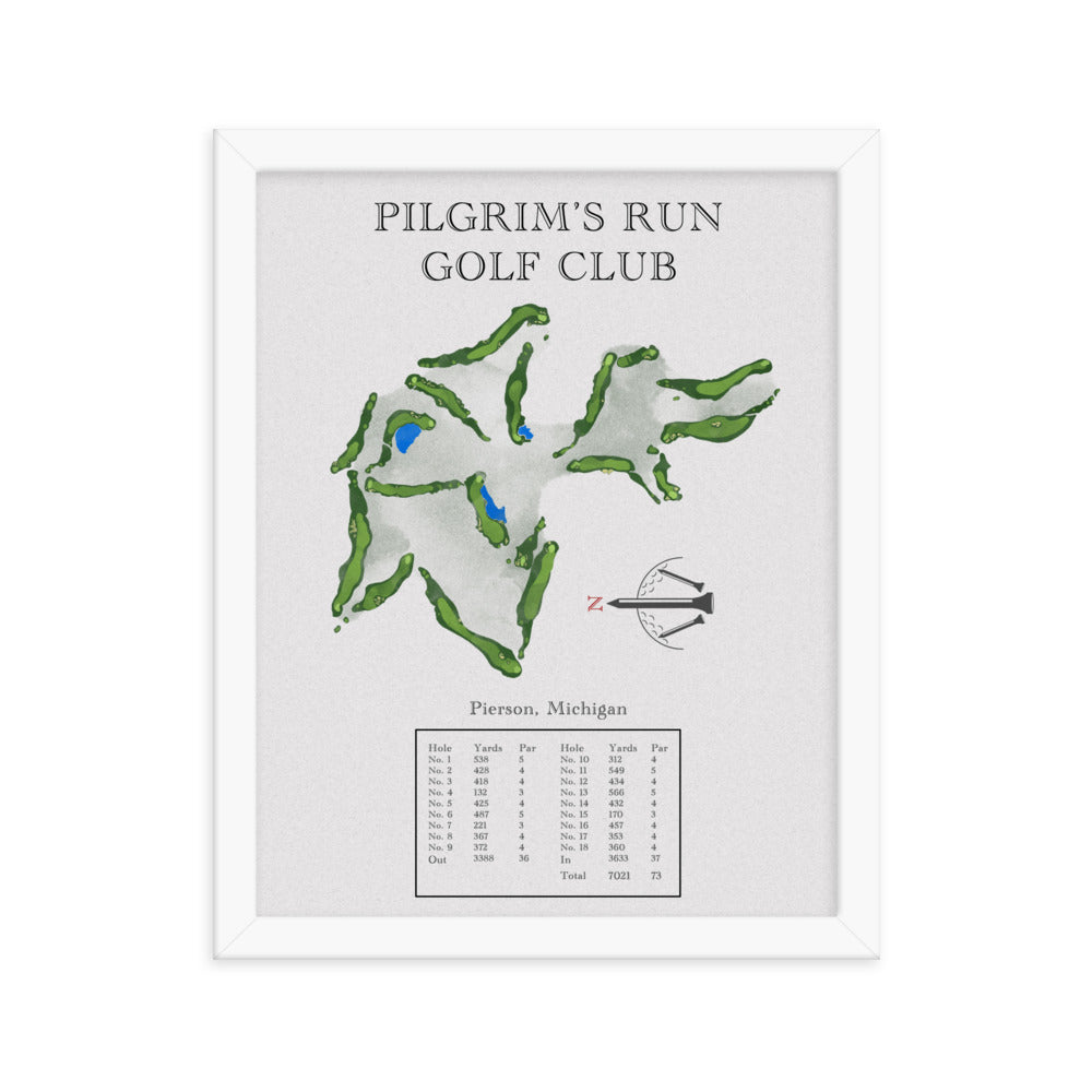 Pilgrim's Run Golf Club, Michigan - Golf Course Print - PARZ ONLY GOLF PRINTS