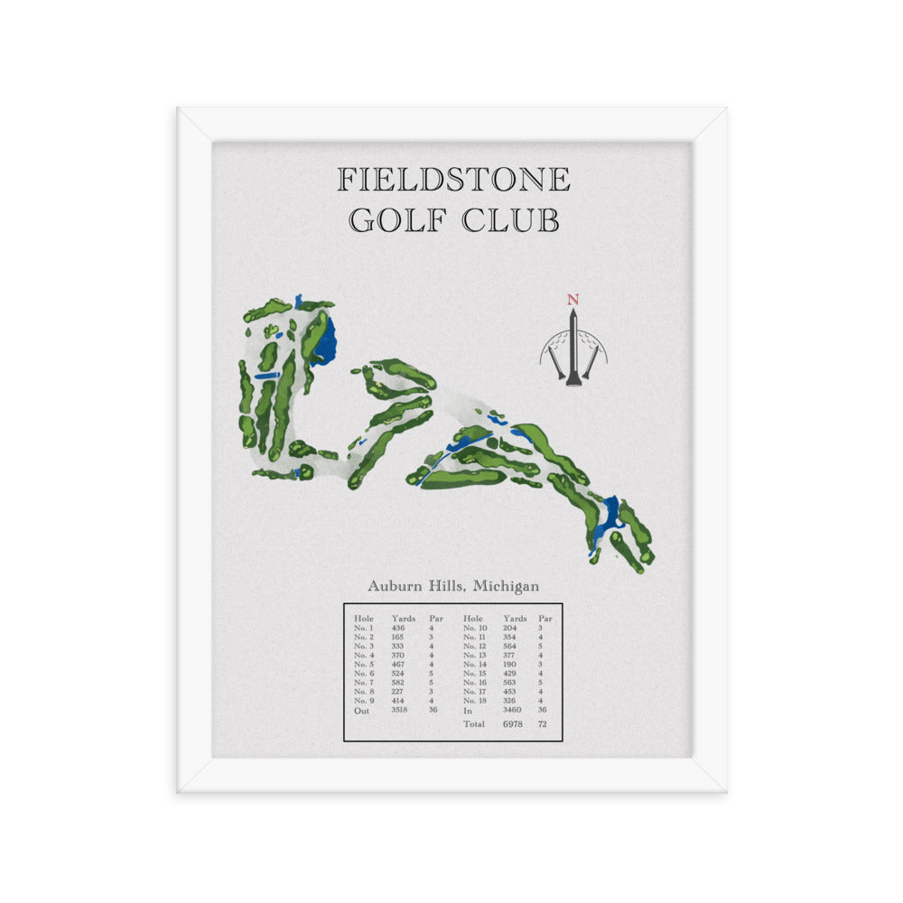 Fieldstone Golf Club, Michigan - Golf Course Print - PARZ ONLY GOLF PRINTS