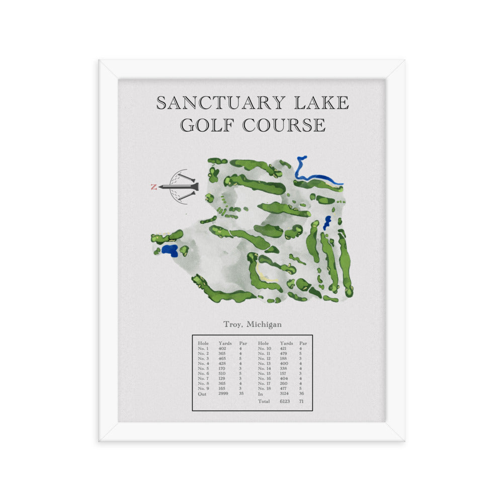 Sanctuary Lake Golf Course, Michigan - Golf Course Print - PARZ ONLY GOLF PRINTS