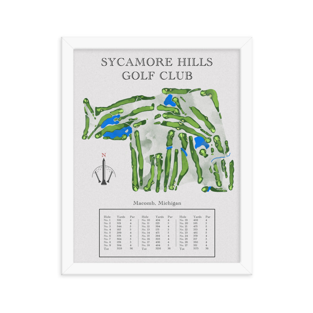 Sycamore Hills Golf Club, Michigan - Golf Course Print - PARZ ONLY GOLF PRINTS
