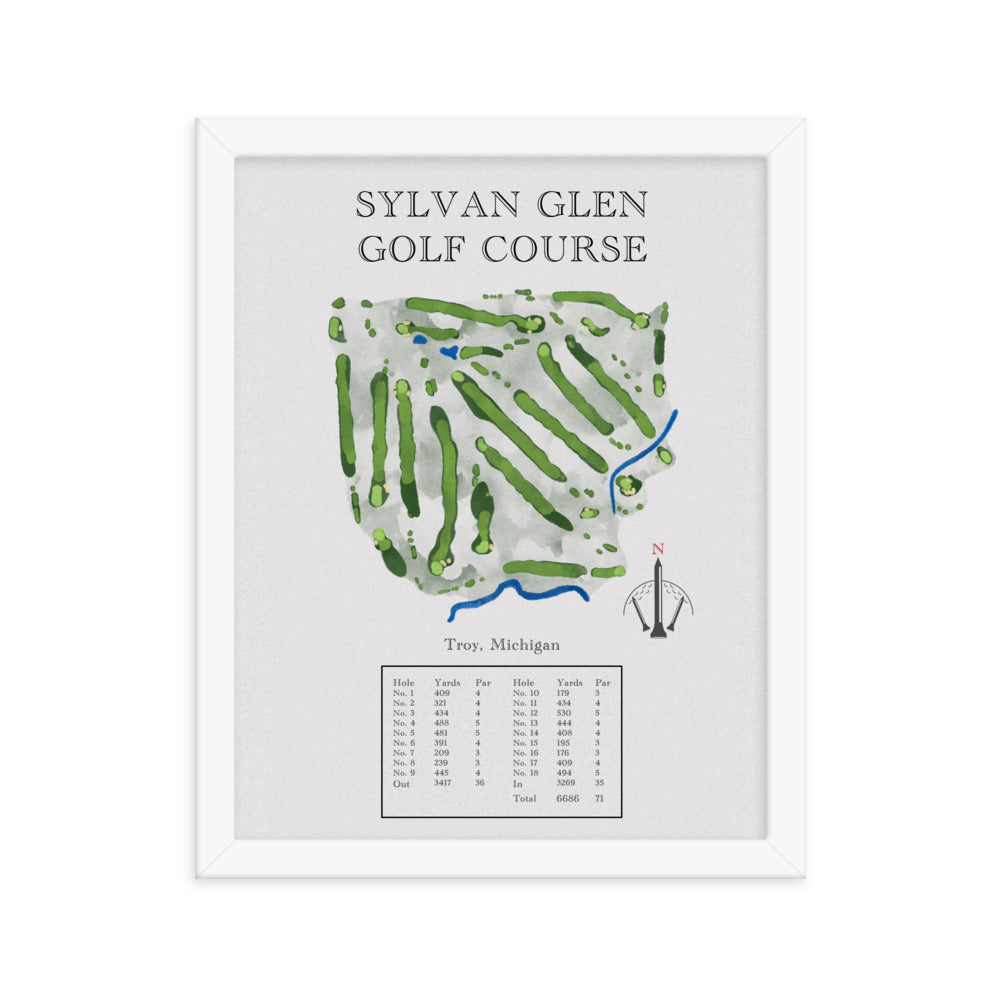 Sylvan Glen Golf Course, Michigan - Golf Course Print - PARZ ONLY GOLF PRINTS