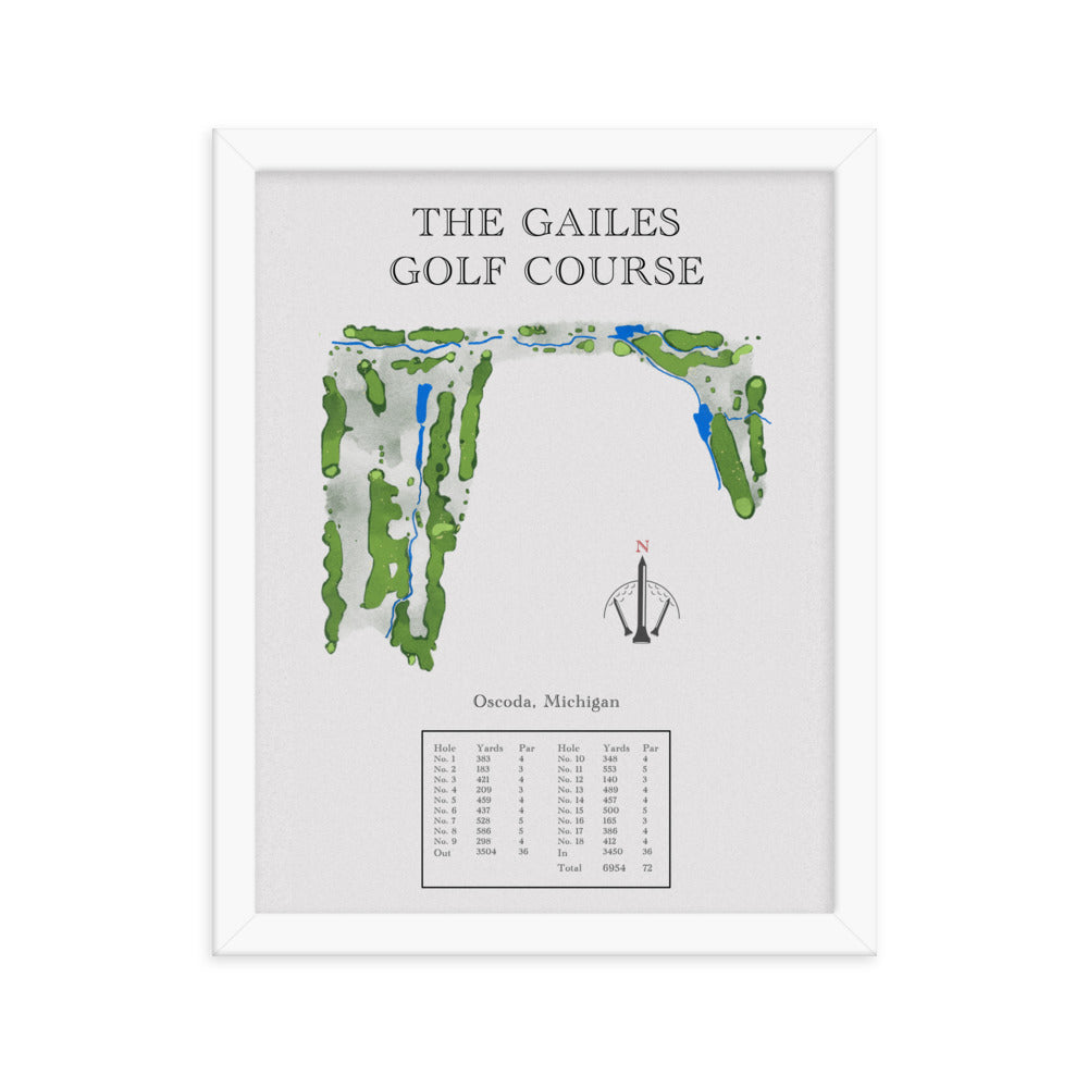 The Gailes Golf Course, Michigan - Golf Course Print - PARZ ONLY GOLF PRINTS
