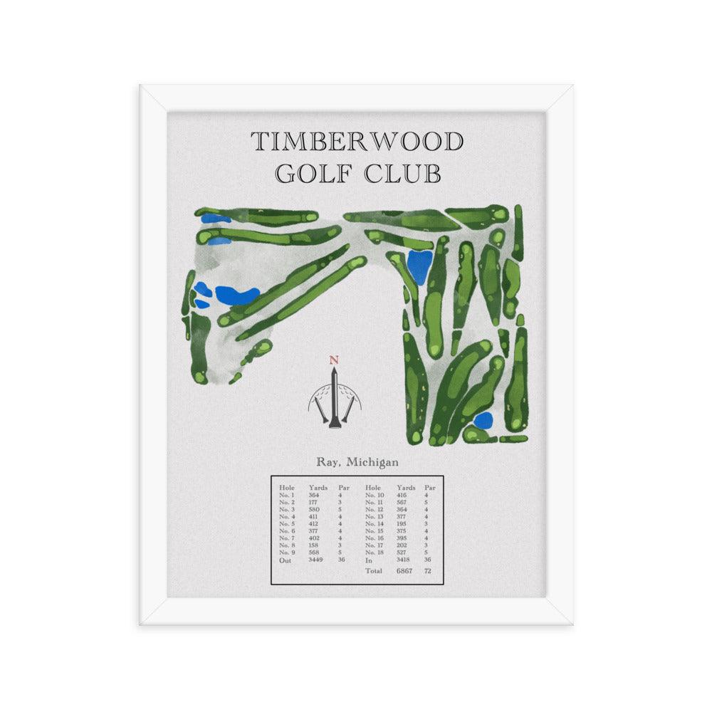 Timberwood Golf Club, Michigan - Golf Course Print - PARZ ONLY GOLF PRINTS