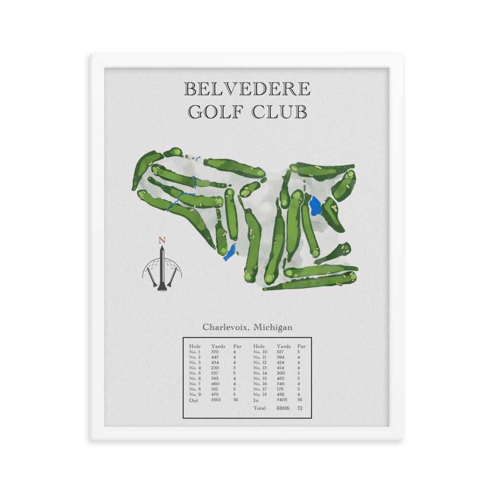 Belvedere Golf Club, Michigan - Golf Course Print - PARZ ONLY GOLF PRINTS