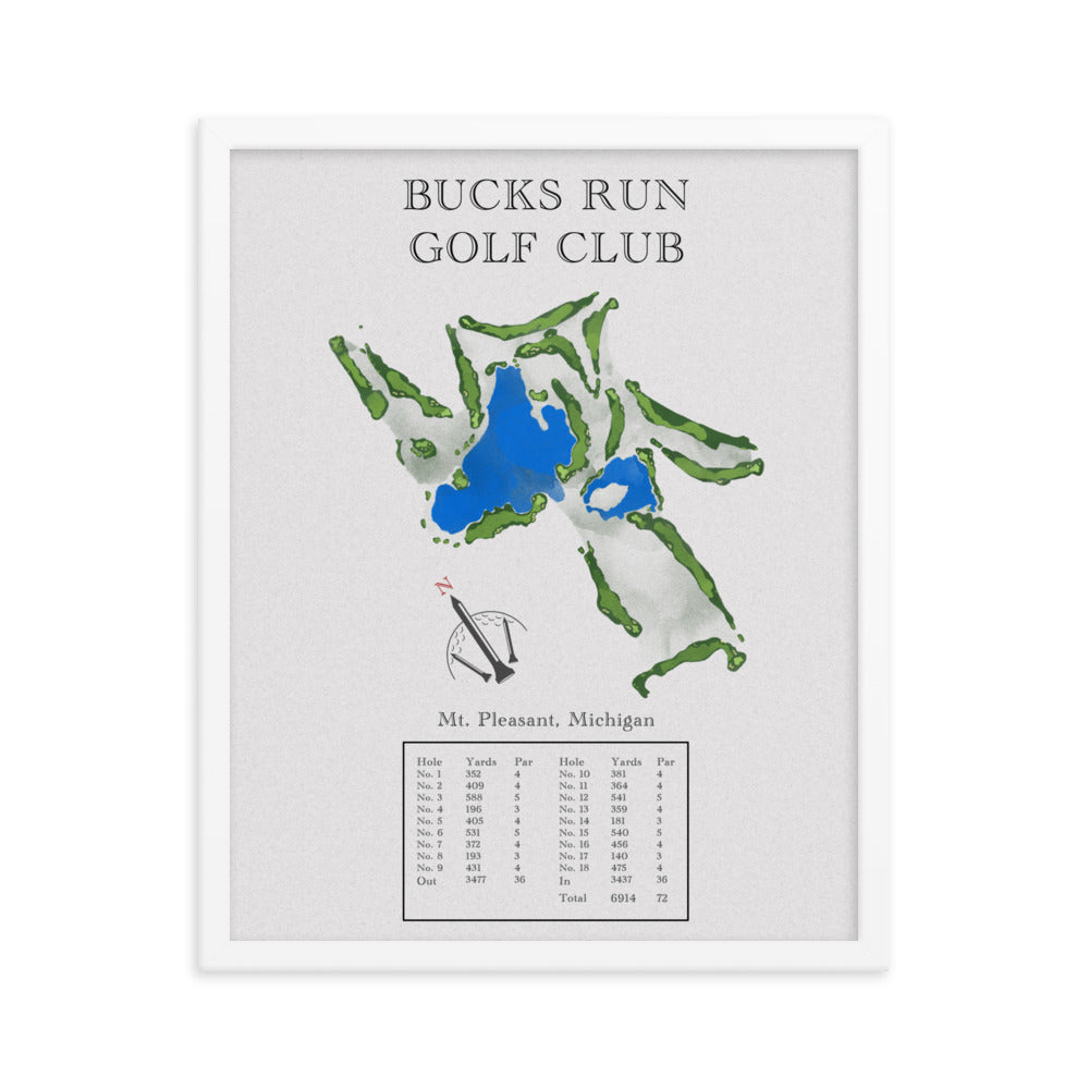 Bucks Run Golf Club, Michigan - Golf Course Print - PARZ ONLY GOLF PRINTS