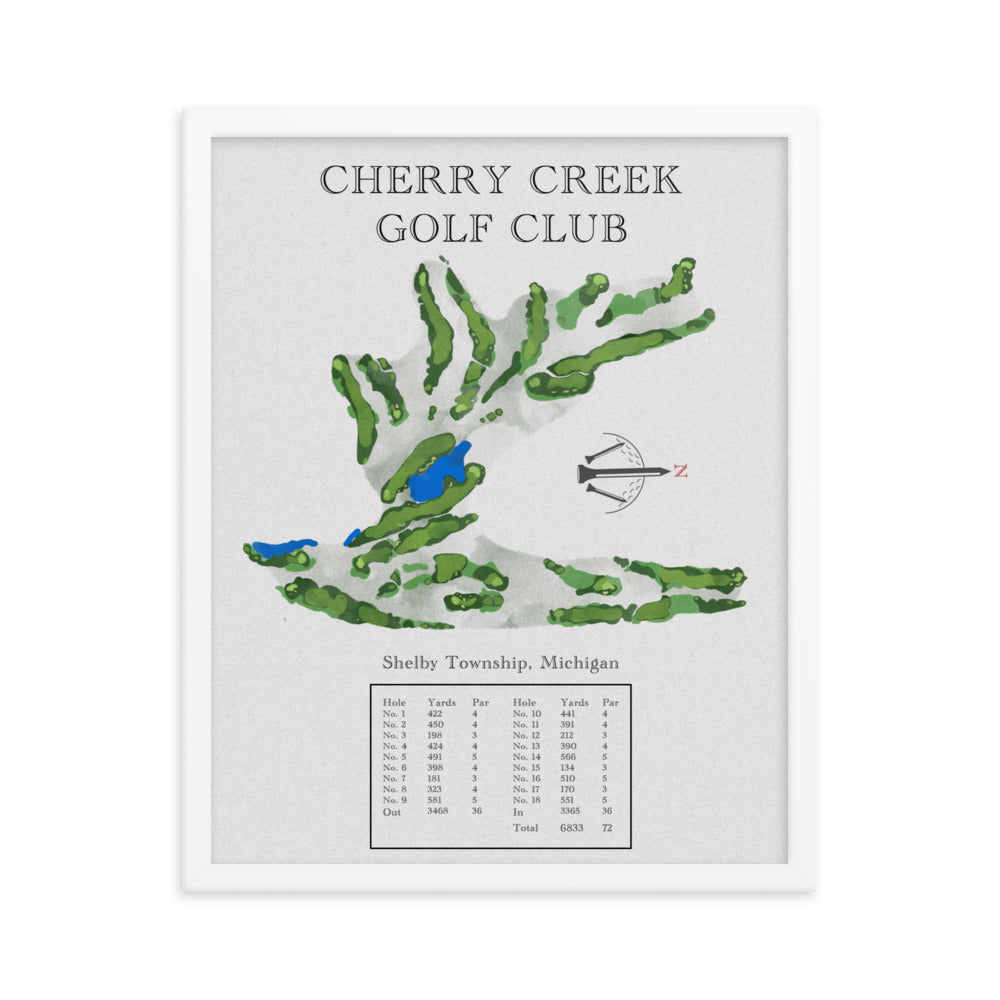 Cherry Creek Golf Club, Michigan - Golf Course Print - PARZ ONLY GOLF PRINTS