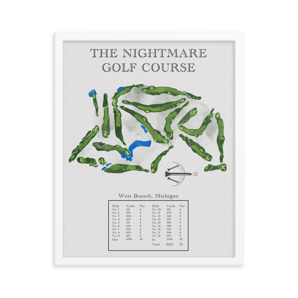 The Nightmare Golf Course, Michigan - Golf Course Print - PARZ ONLY GOLF PRINTS