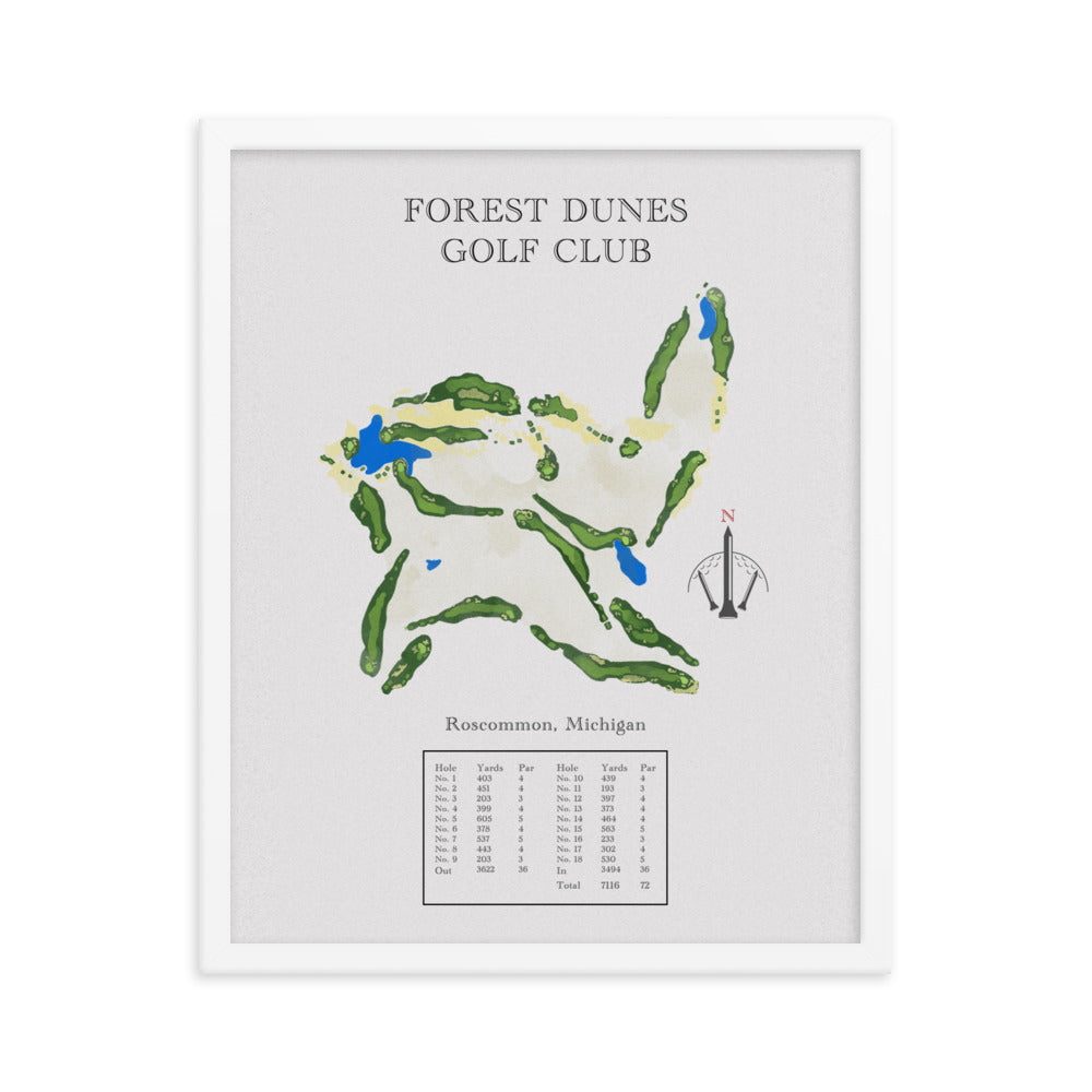 Forest Dunes Golf Club, Michigan - Golf Course Print - PARZ ONLY GOLF PRINTS