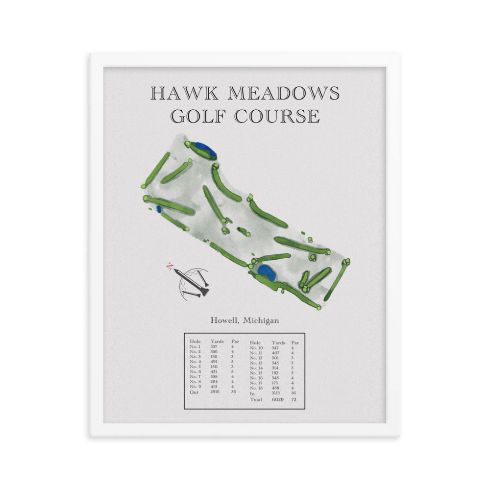 Hawk Meadows Golf Course, Michigan - Golf Course Print - PARZ ONLY GOLF PRINTS