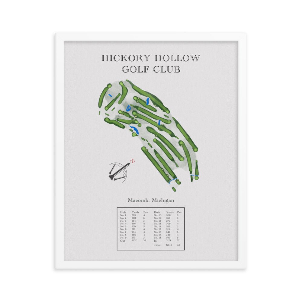 Hickory Hollow Golf Club, Michigan - Golf Course Print - PARZ ONLY GOLF PRINTS