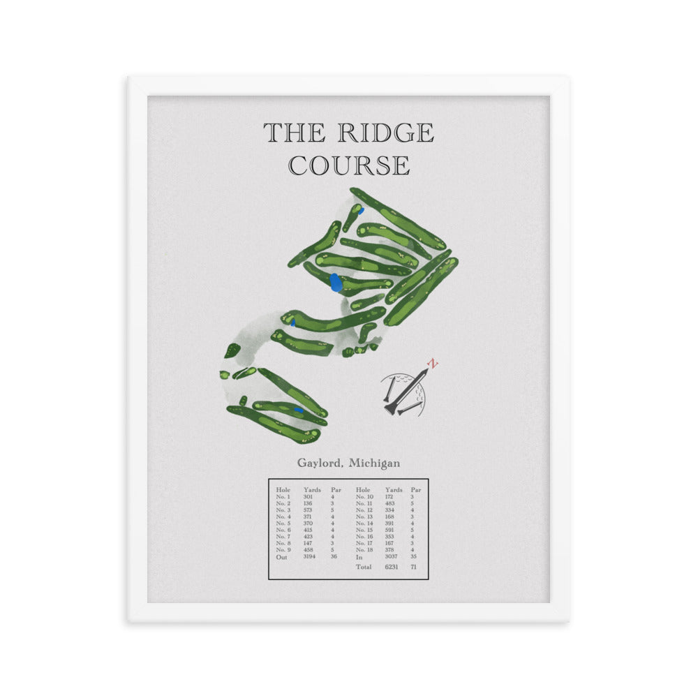 The Ridge Course, Michigan - Golf Course Print - PARZ ONLY GOLF PRINTS