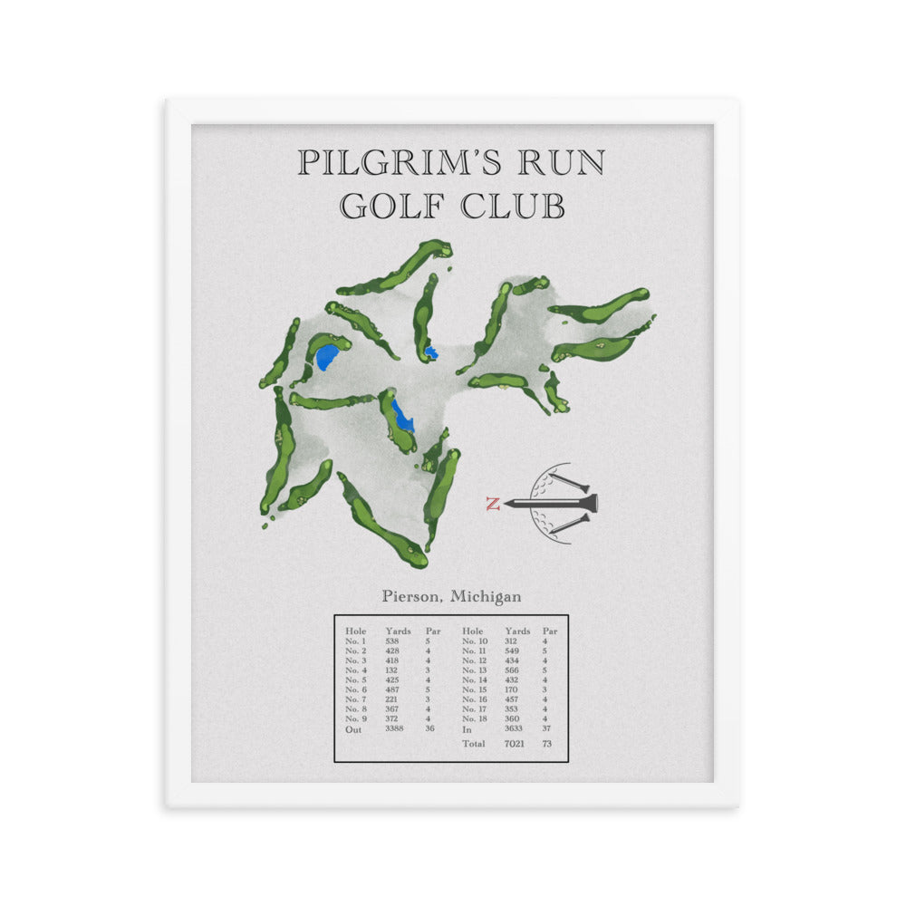 Pilgrim's Run Golf Club, Michigan - Golf Course Print - PARZ ONLY GOLF PRINTS