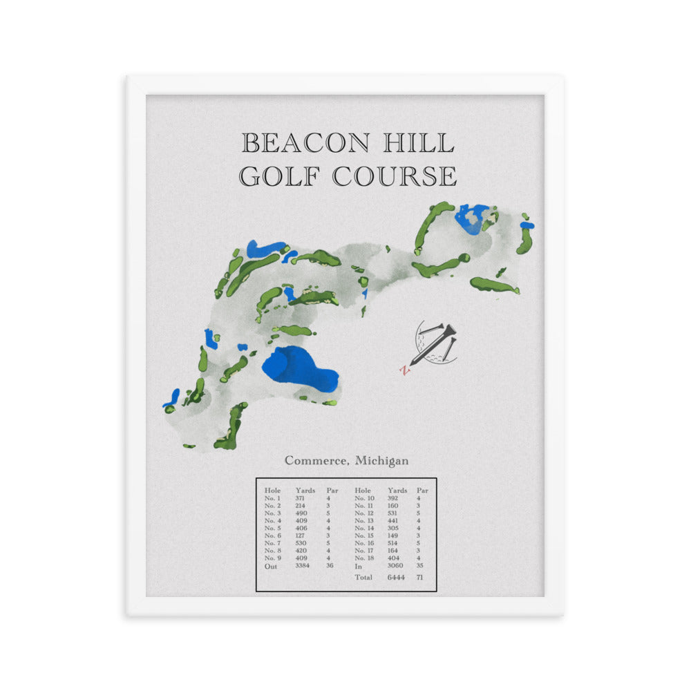 Beacon Hill Golf Course, Michigan - Golf Course Print - PARZ ONLY GOLF PRINTS