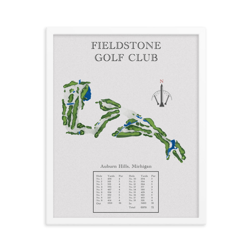 Fieldstone Golf Club, Michigan - Golf Course Print - PARZ ONLY GOLF PRINTS