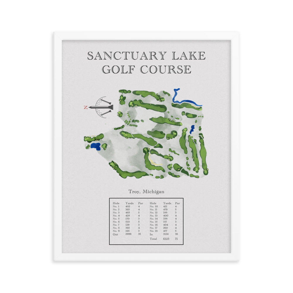 Sanctuary Lake Golf Course, Michigan - Golf Course Print - PARZ ONLY GOLF PRINTS
