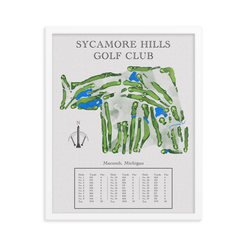 Sycamore Hills Golf Club, Michigan - Golf Course Print - PARZ ONLY GOLF PRINTS