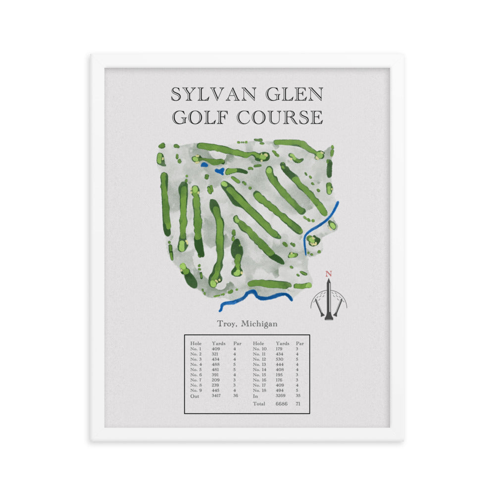 Sylvan Glen Golf Course, Michigan - Golf Course Print - PARZ ONLY GOLF PRINTS