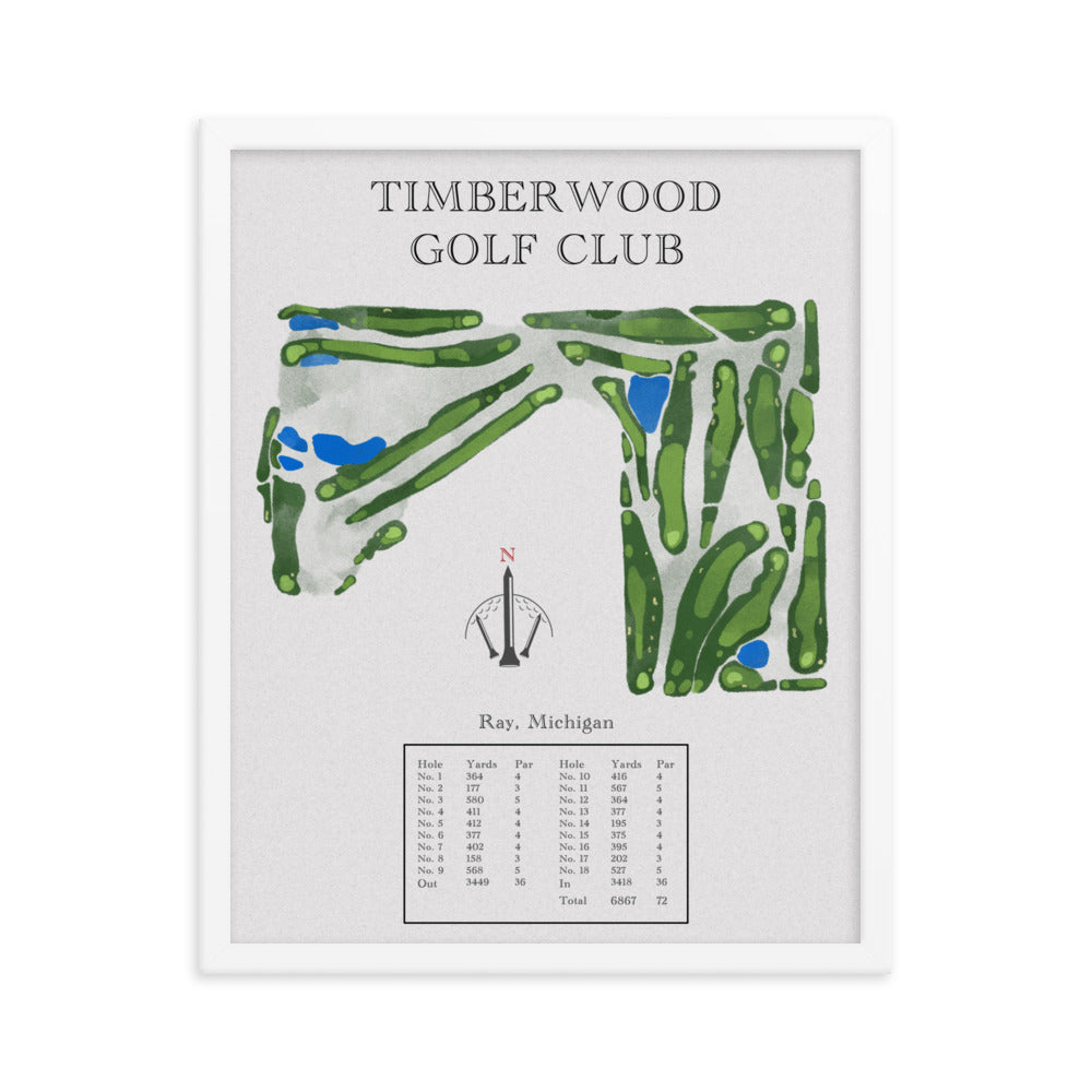 Timberwood Golf Club, Michigan - Golf Course Print - PARZ ONLY GOLF PRINTS