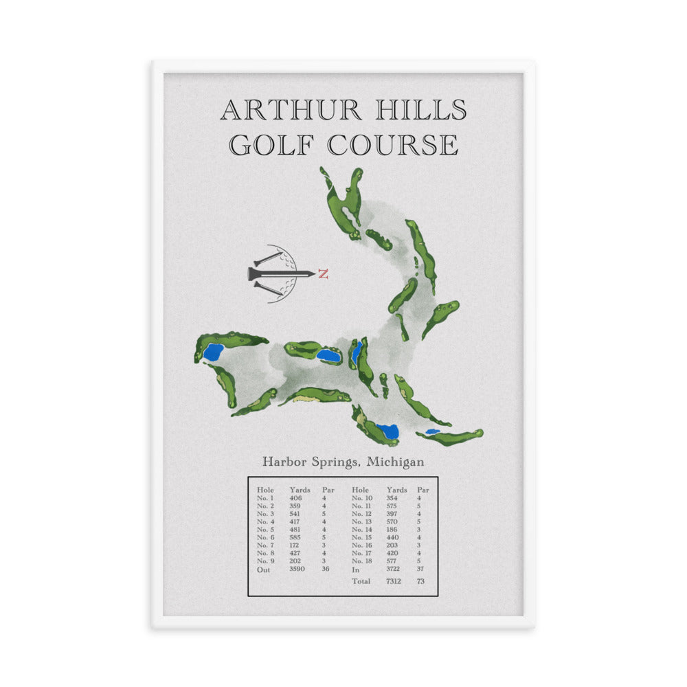 Arthur Hills Golf Course, Michigan - Golf Course Print - PARZ ONLY GOLF PRINTS