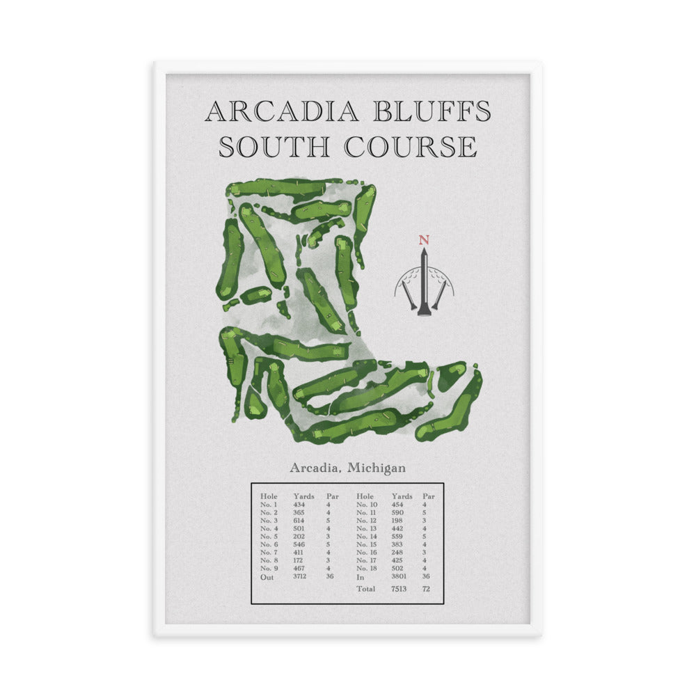 Arcadia Bluffs South Course, Michigan - Golf Course Print - PARZ ONLY GOLF PRINTS