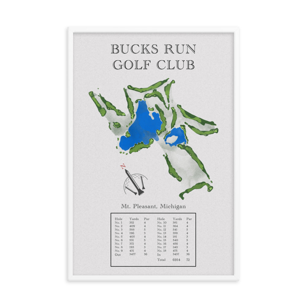 Bucks Run Golf Club, Michigan - Golf Course Print - PARZ ONLY GOLF PRINTS