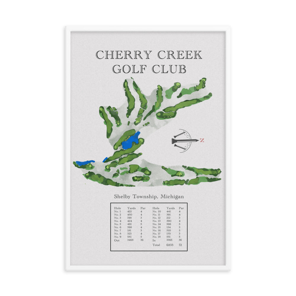 Cherry Creek Golf Club, Michigan - Golf Course Print - PARZ ONLY GOLF PRINTS